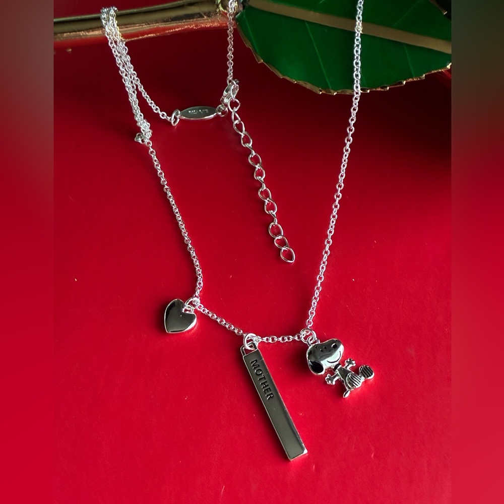Peanuts Silver Necklace Set with Snoopy Charms - Picture 10 of 16